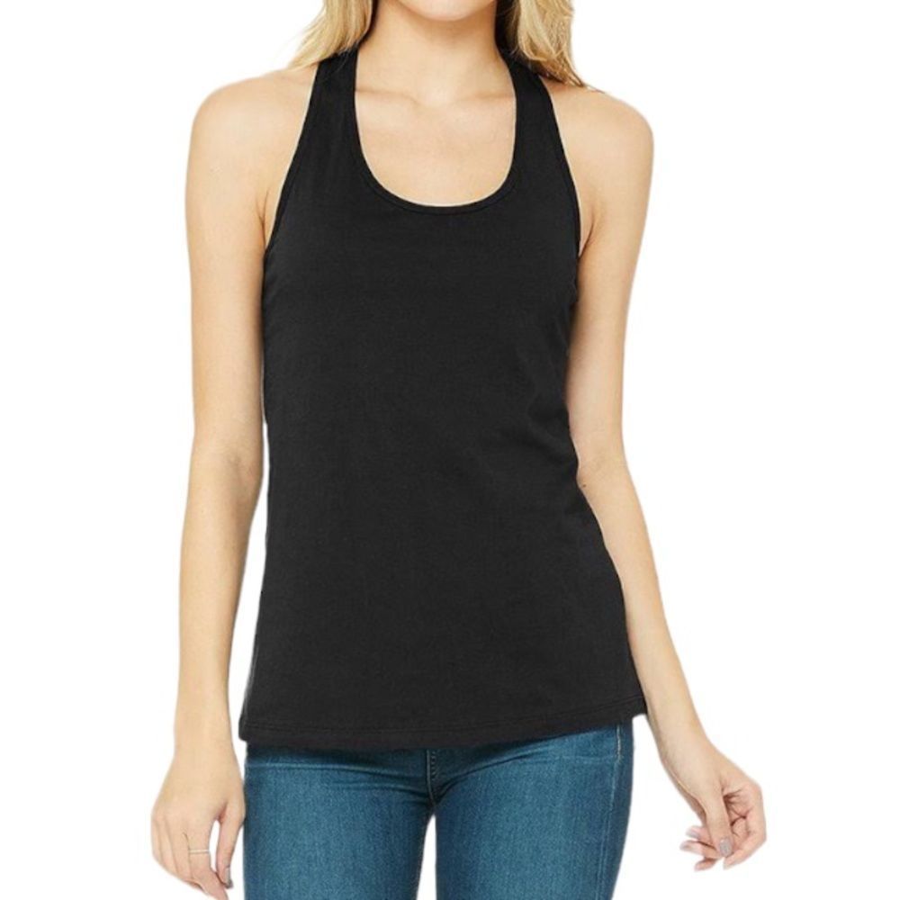 Over the Limit Black Racerback Tank Top L NWOT